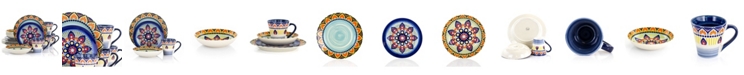 Elama Zen Mozaik 16 Piece Luxurious Stoneware Dinnerware Set